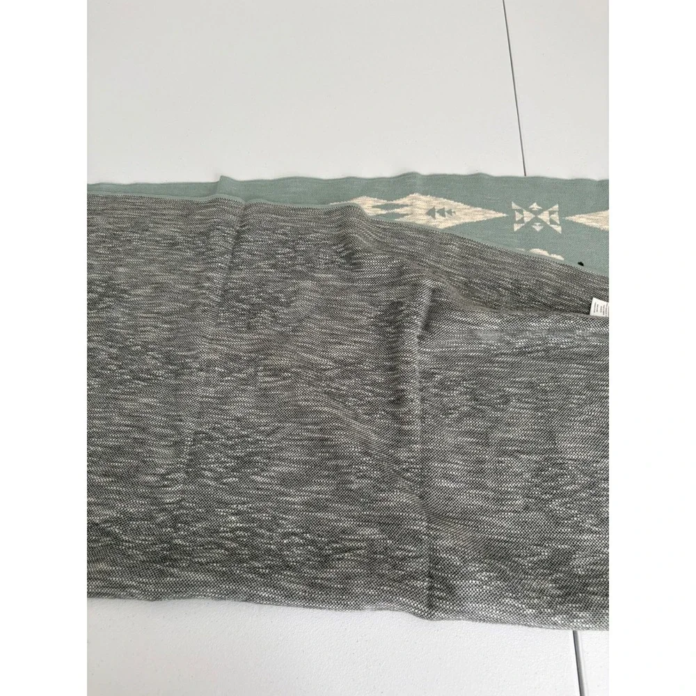 Pendleton Sheep Knit Throw Blanket Sage Green Cotton Southwestern Farmhouse ss